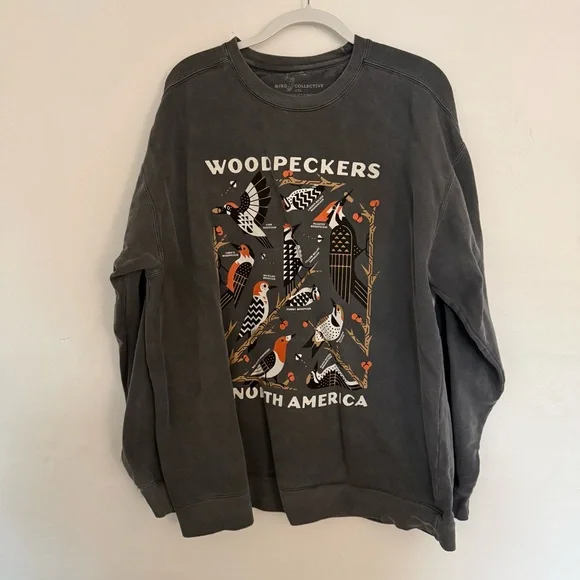 Bird Collective Woodpecker Crew Neck Sweatshirt - Picture 2 of 4